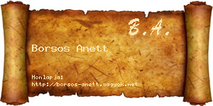 Borsos Anett névjegykártya
